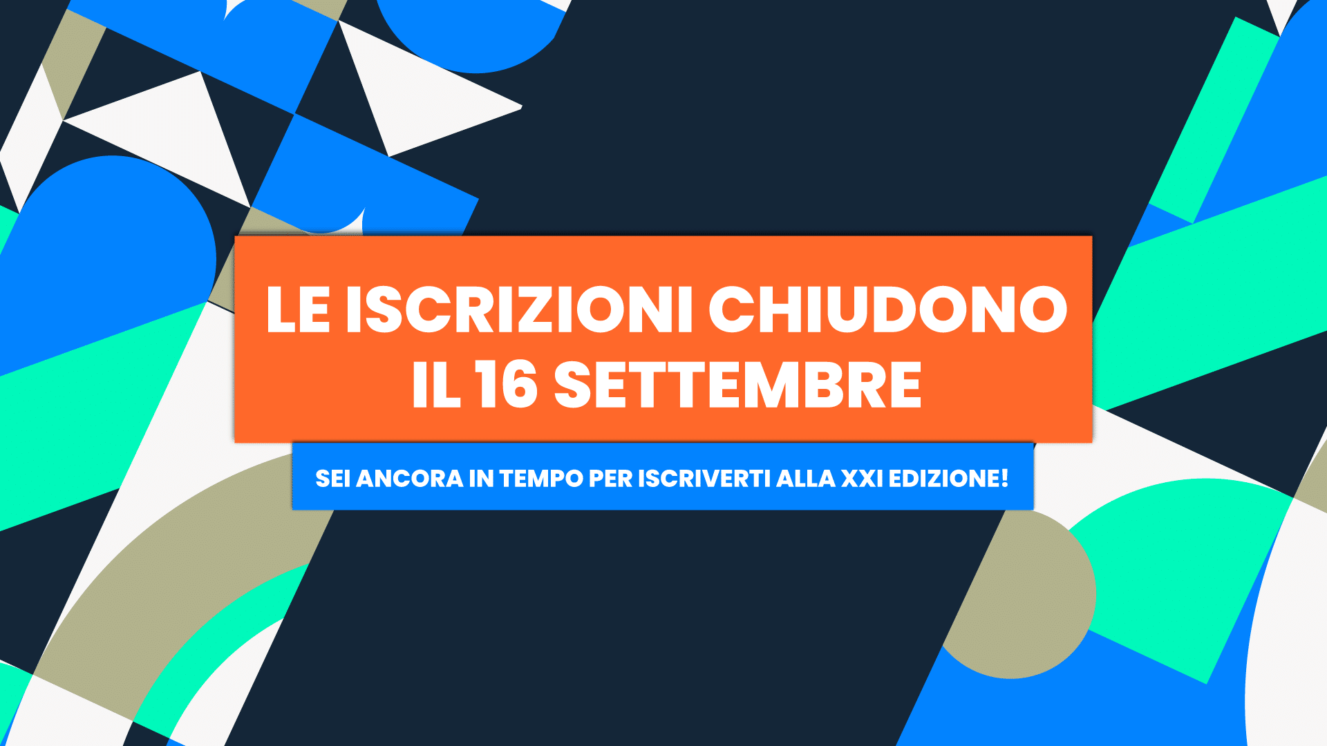 Aperte le Iscrizioni alla XX edizione